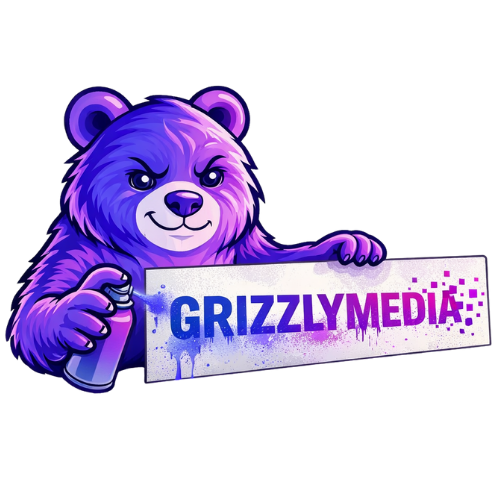 Grizzly Mascotte met Logo